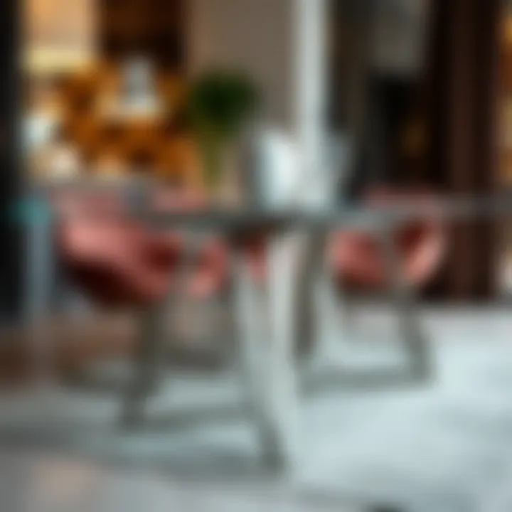 Stylish Steel Legs for Glass Table Stylish steel legs designed for a sleek glass dining table