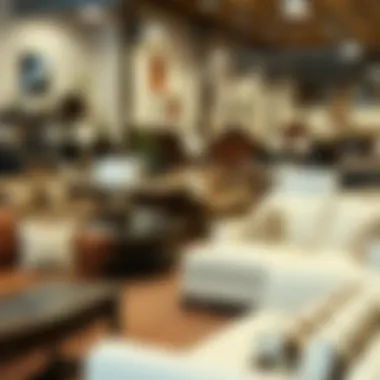 Diverse selection of discount furniture in a local store