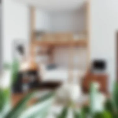 Modern Double Loft Bed with Desk Design Stylish double loft bed with integrated desk in a modern bedroom