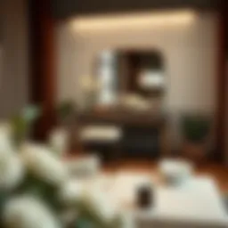 Elegant dressing table seater in a modern interior