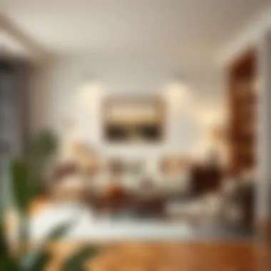 Harmony of Traditional Elements in Modern Spaces A cozy living room featuring traditional furniture pieces harmoniously arranged.