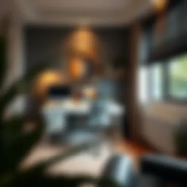 Aesthetic Workspace Design An aesthetically pleasing workspace featuring a stylish desk and chair