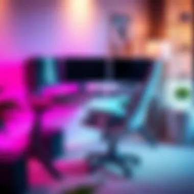 Modern Ergonomic Desk Setup A modern ergonomic desk setup with a sleek chair