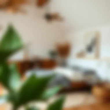 Natural Integration in Bedroom Design Cozy bedroom featuring a floor bed integrated with natural elements