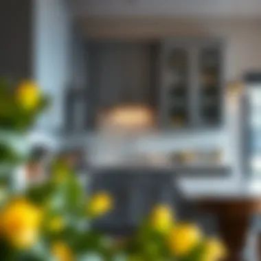 Metal Cabinets in Contemporary Kitchen Interior Metal cabinets integrated into a contemporary kitchen interior