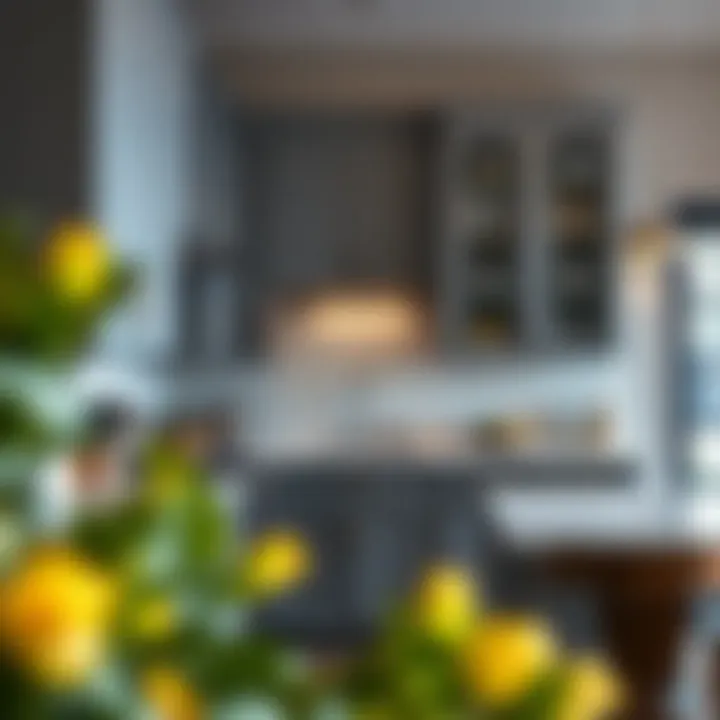 Metal Cabinets in Contemporary Kitchen Interior Metal cabinets integrated into a contemporary kitchen interior