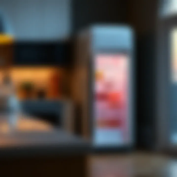 Stylish Compact Refrigerator Stylish compact refrigerator in modern kitchen