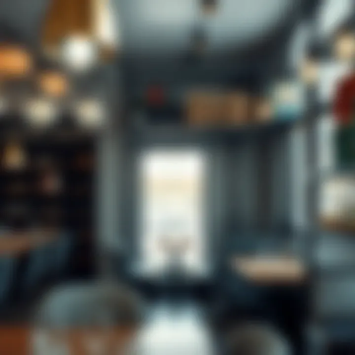 Durability Meets Style in Restaurant Interiors Durable metal rack in a stylish restaurant interior, illustrating space optimization