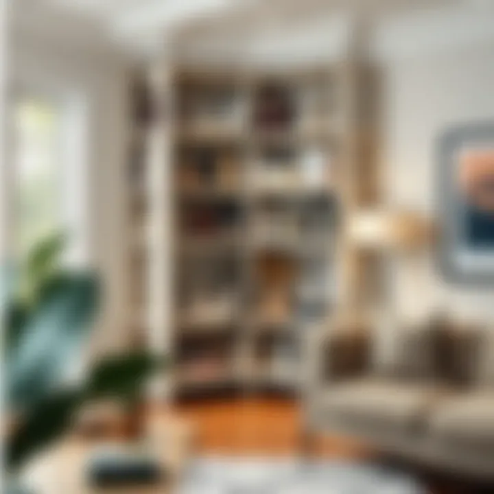 Elegant corner bookshelf maximizing space