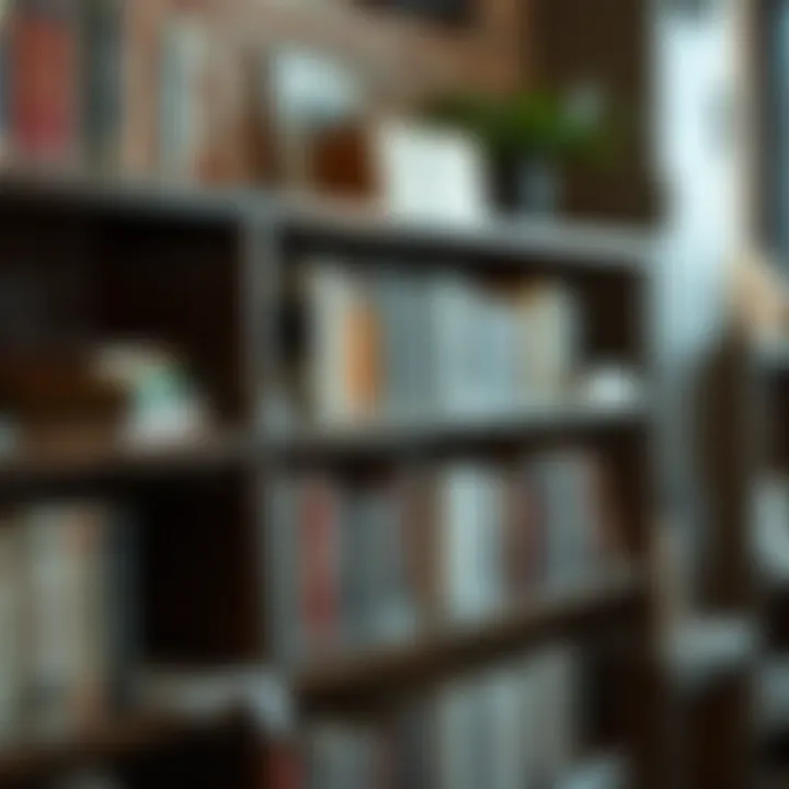 Industrial style bookshelf with metal accents