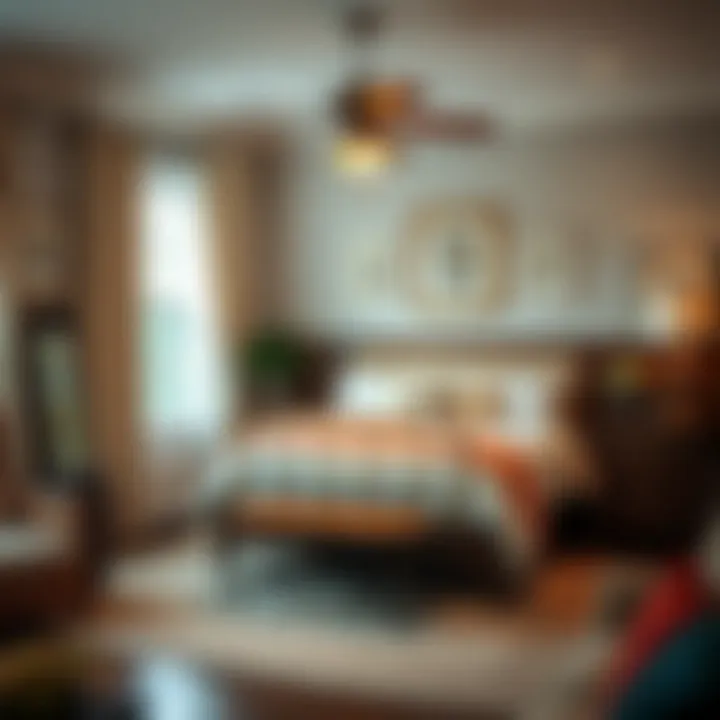 Cozy bedroom with unique furniture pieces