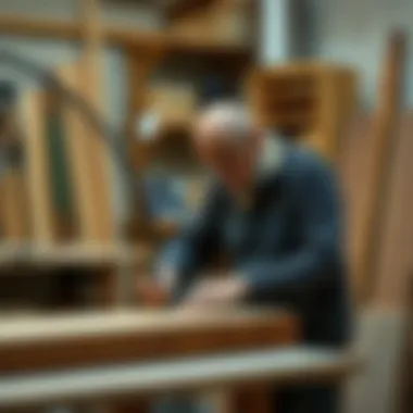 Craftsman artisan working on furniture piece