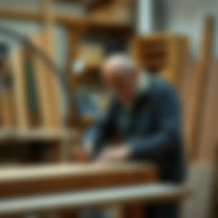 Craftsman artisan working on furniture piece