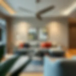 Contemporary living room showcasing a stylish sofa and elegant decor