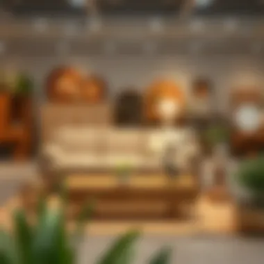 Eco-Friendly Furniture Showcase Sustainable furniture display featuring eco-friendly materials and designs