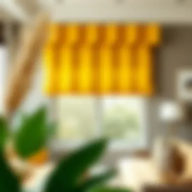 Chic Yellow Valance in Modern Design Stylish yellow valance complementing modern decor
