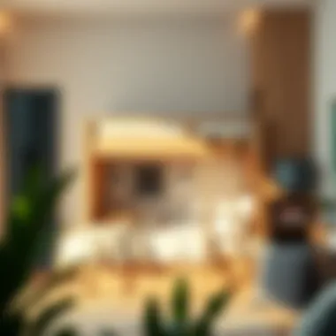 Optimized Space with Storage Solutions Space-efficient high bunk bed featuring storage solutions