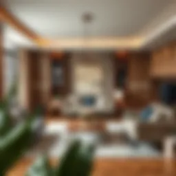 Elegant living room setup showcasing multifunctional furniture