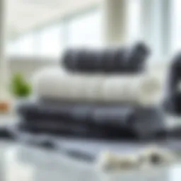 Luxurious bath towels arranged aesthetically