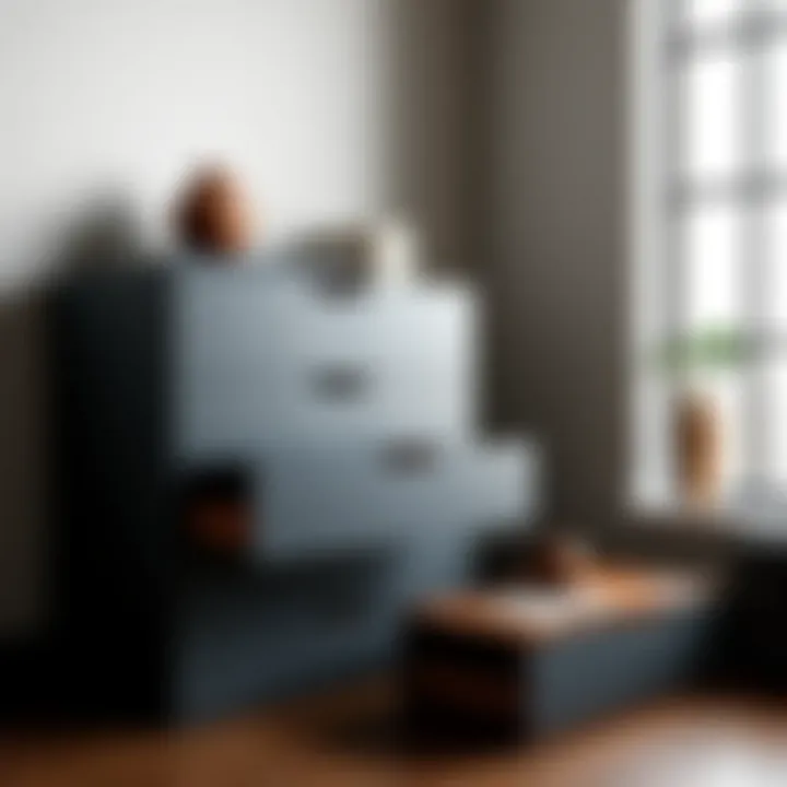 Elegant arrangement of iris stackable drawers showcasing modern design