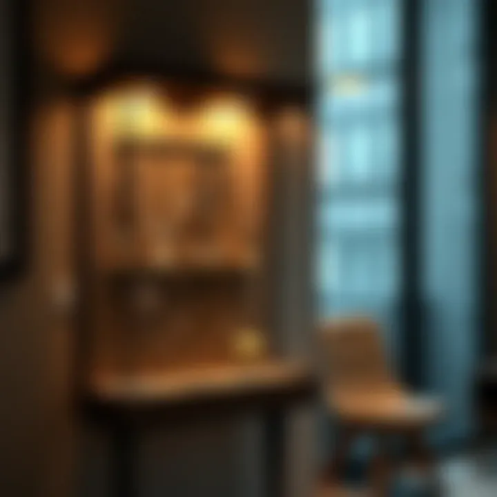 Stylish Wall-Mounted Jewelry Display Case Stylish wall-mounted jewelry display case with creative lighting