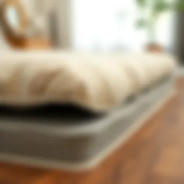 Close-up of the materials used in king size memory foam frames highlighting quality craftsmanship