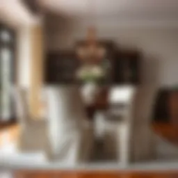 Elegant fabric chair covers enhancing a dining space