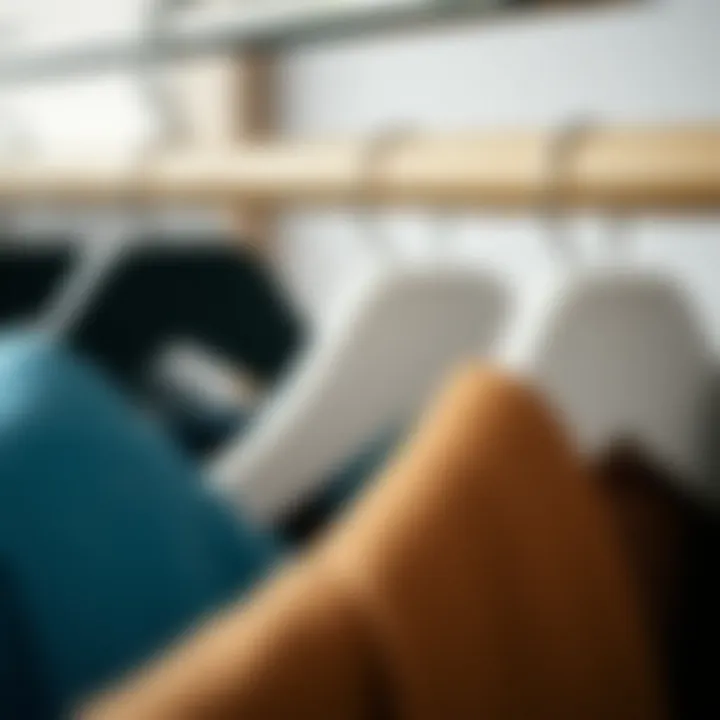 Diverse Materials in Coat Hanger Design Close-up of materials used in large coat hangers