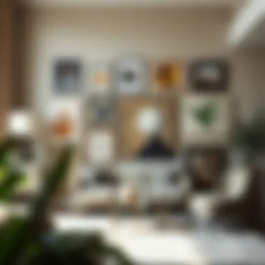 Eclectic Artwork Arrangements on Large Walls Artistic display on a large wall with eclectic artwork