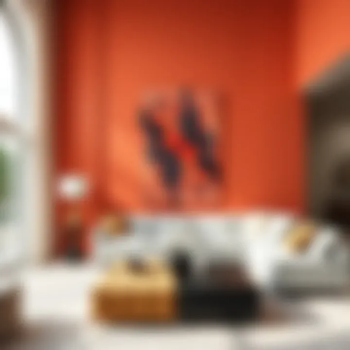 Bold Color Schemes for Large Walls Elegant large wall design featuring a bold color scheme