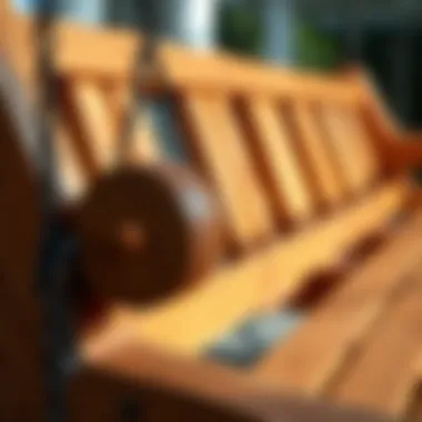 The Beauty of Craftsmanship: Quality Wood Grain in Porch Swings Close-up view of high-quality wood grain on a porch swing