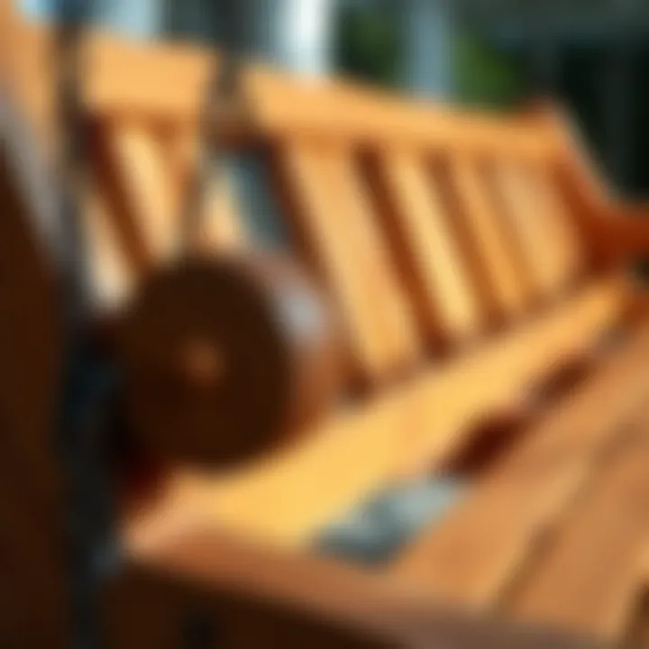 The Beauty of Craftsmanship: Quality Wood Grain in Porch Swings Close-up view of high-quality wood grain on a porch swing