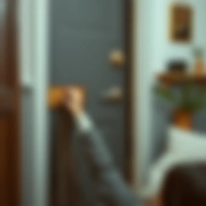 DIY Creation of Long Door Hanger A DIY enthusiast creating a personalized long door hanger