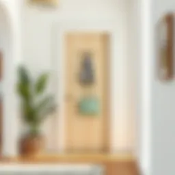 A beautifully designed long door hanger made from natural materials