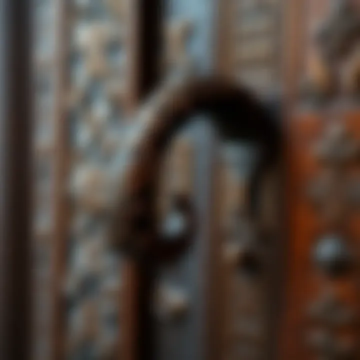 Intricate Patterns on Long Door Hanger Close-up of intricate patterns on a custom long door hanger