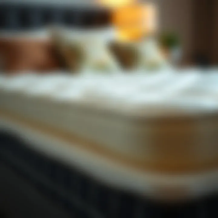 A close-up image of a mattress pad demonstrating its cushioning and support qualities.