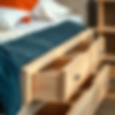 Efficient Drawer Mechanisms for Seamless Functionality Close-up of drawer mechanism in a contemporary bed