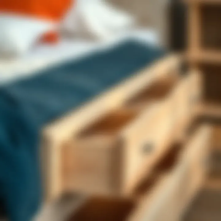 Efficient Drawer Mechanisms for Seamless Functionality Close-up of drawer mechanism in a contemporary bed