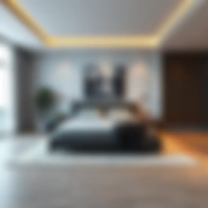 Aesthetic Integration in Contemporary Interiors Aesthetic integration of a king size bed in a contemporary interior