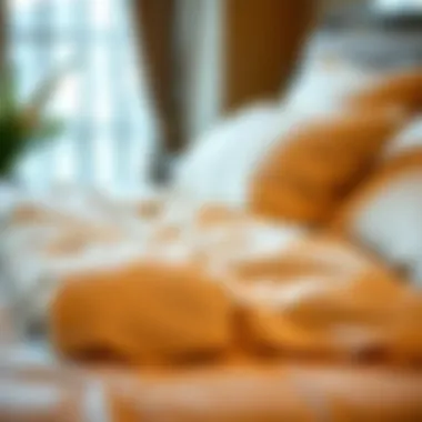 Luxurious Bedding Details Close-up of luxurious bedding on a king size bed