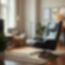 Stylish nursing chair in a cozy living room