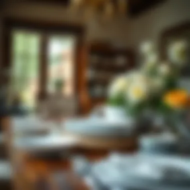 Artistic Arrangement in Dining Setting Artistic arrangement of over and back dishware in a dining setting