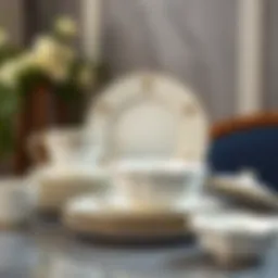 Elegant over and back dishware set showcasing intricate design