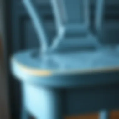 A close-up of a beautifully painted wooden chair showcasing a glossy finish.