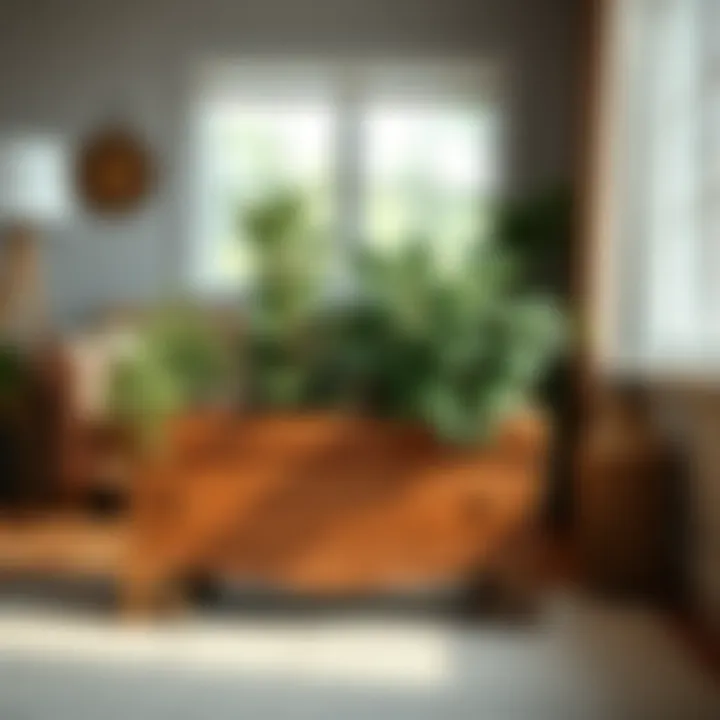 Rustic wooden planter adding warmth to a living space