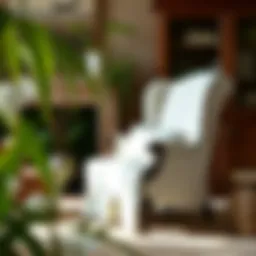 Elegant Queen Anne slipcover on an armchair