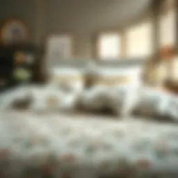 Luxurious queen quilt set displayed on a beautifully made bed