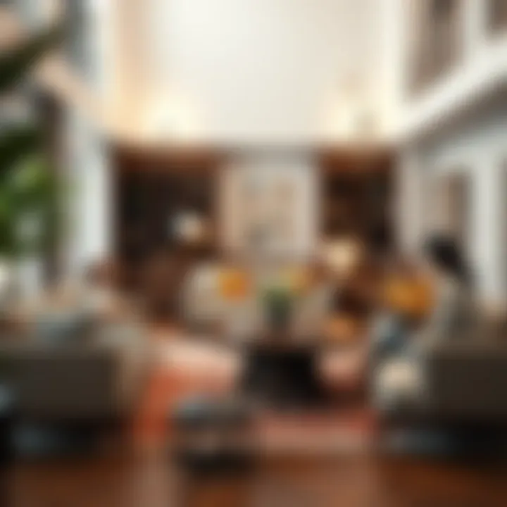 Cozy family living space with communal furniture