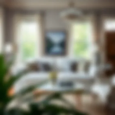 Chic Living Room with Slipcovered Loveseat Chic living room featuring a stylish loveseat with a slipcover