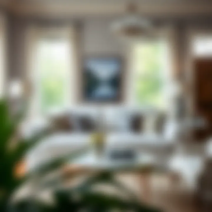 Chic Living Room with Slipcovered Loveseat Chic living room featuring a stylish loveseat with a slipcover